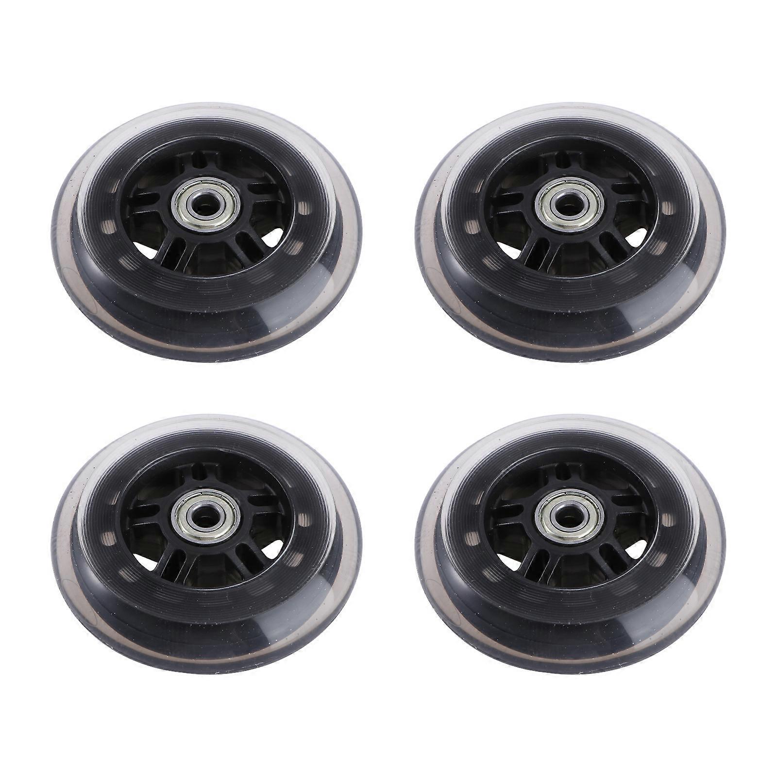 Scooter Wheels 100Mm Wear-Resistant High Elastic Suitable For Daily Practice Rough Road 4Pcs Dark Grey