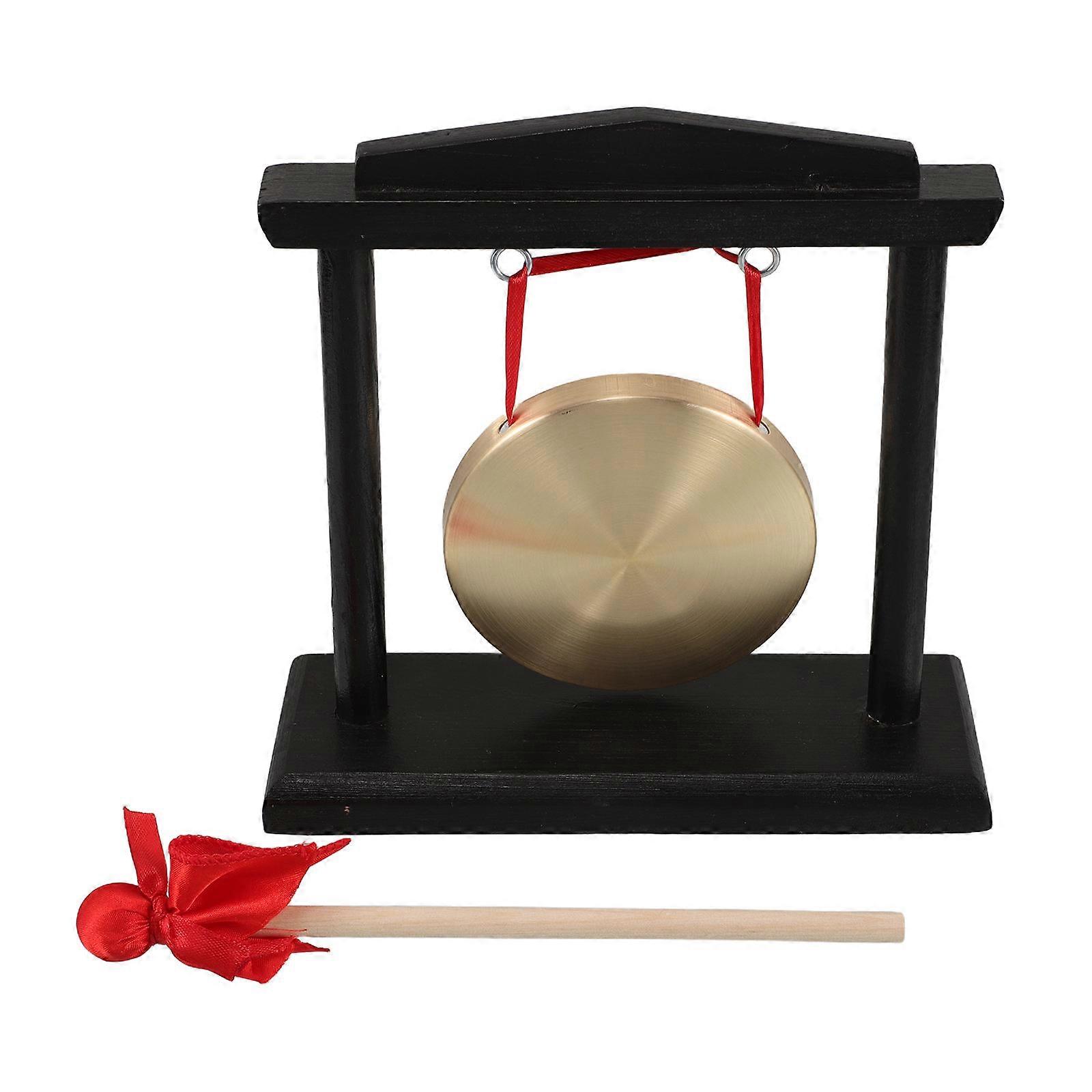 Copper Gong with Wooden Stand and Beater for Meditation, Sound , Ceremonial Use, Classroom Percussion – Deep Resonance Traditional Chinese Instrument