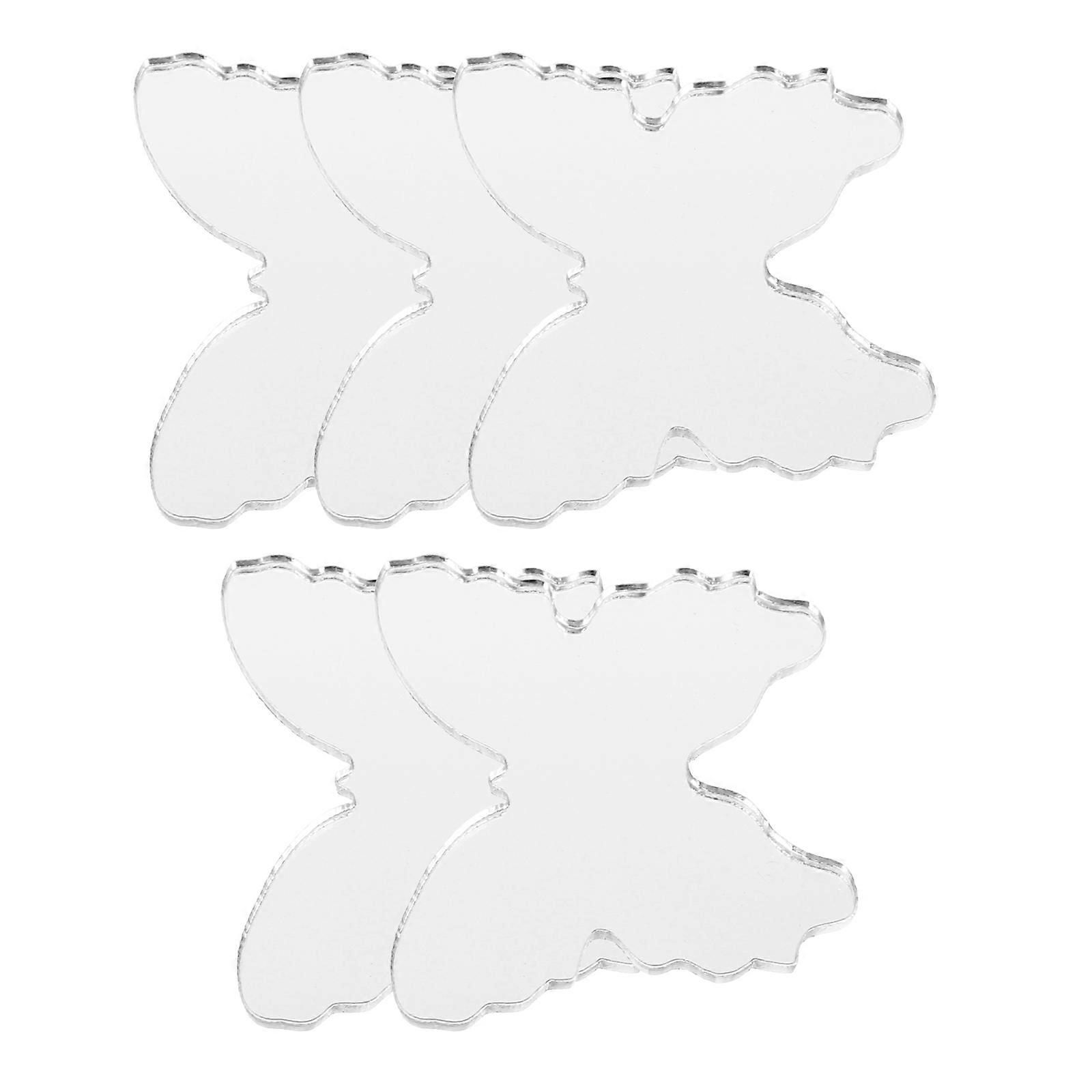 5pcs Mini Butterfly Shaped Mirror Stickers Self Adhesive for Phone Back