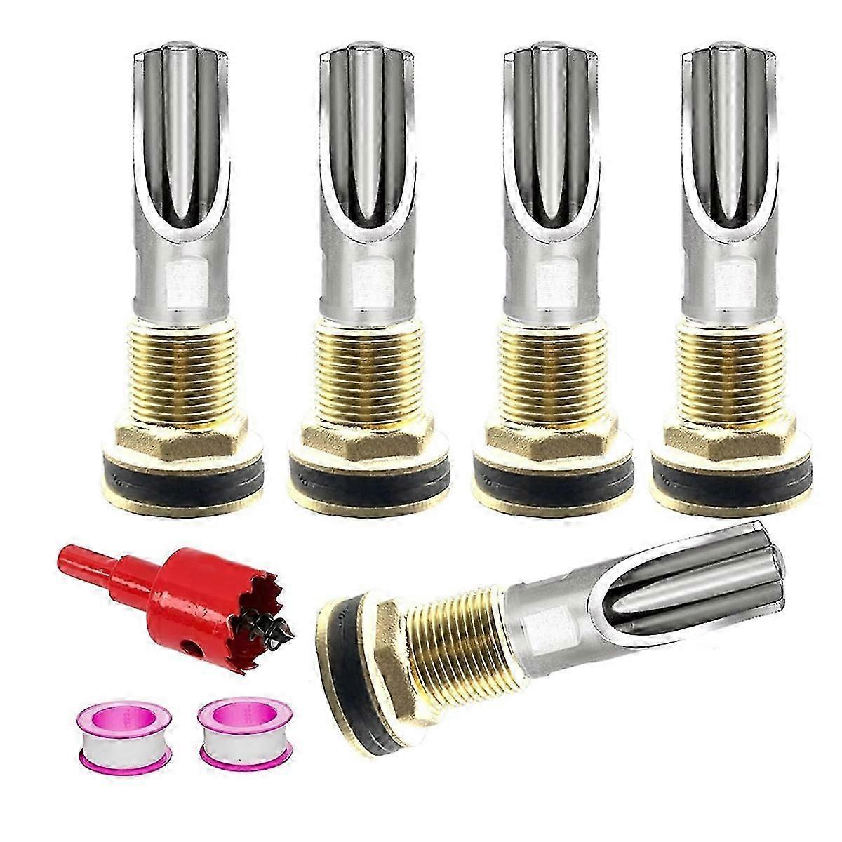 5 Pcs Pig Nipple Waterer for Barrel Kit Automatic Pig Nipple Drinker Hog Drinker Feeder with Brass W
