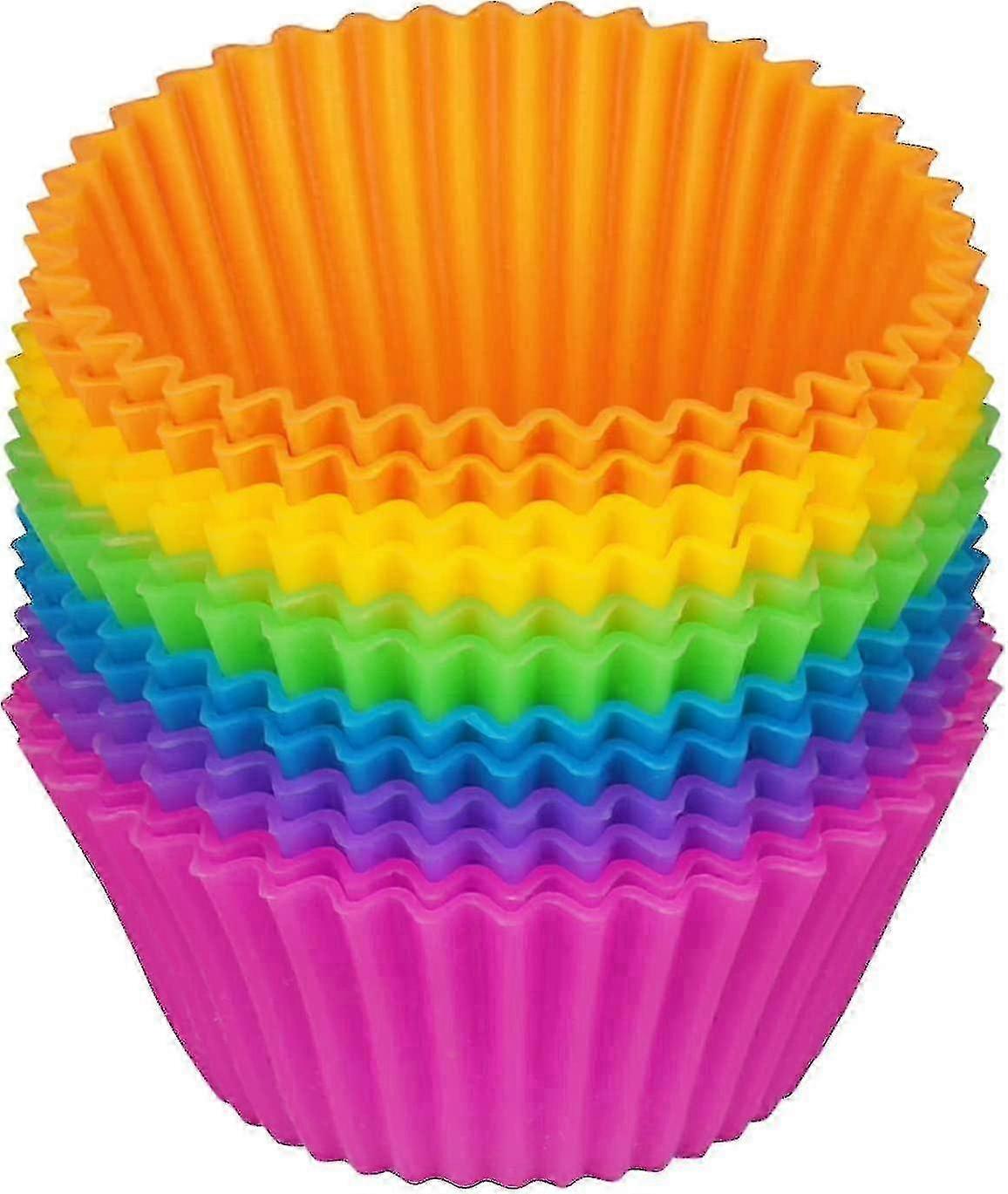 أكواب خبز كب كيك سيليكون 6 عبوات ، مجموعة حاملات بطانات كب كيك غير لاصقة قابلة لإعادة الاستخدام لعيد الميلاد لحفلات عيد الميلاد ، Easy Clea SZRH A-S