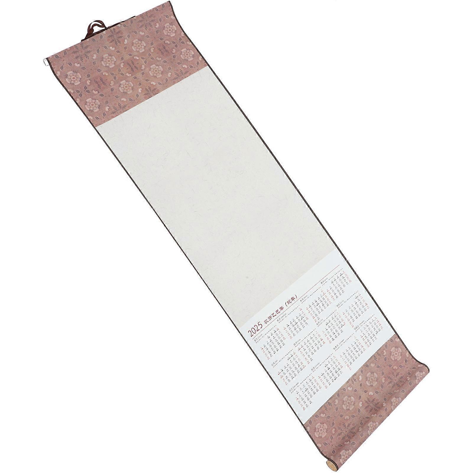 Chinese Calendar Blank Scroll Wall Calendar For Home Decoration Multi Paper Material 1Set