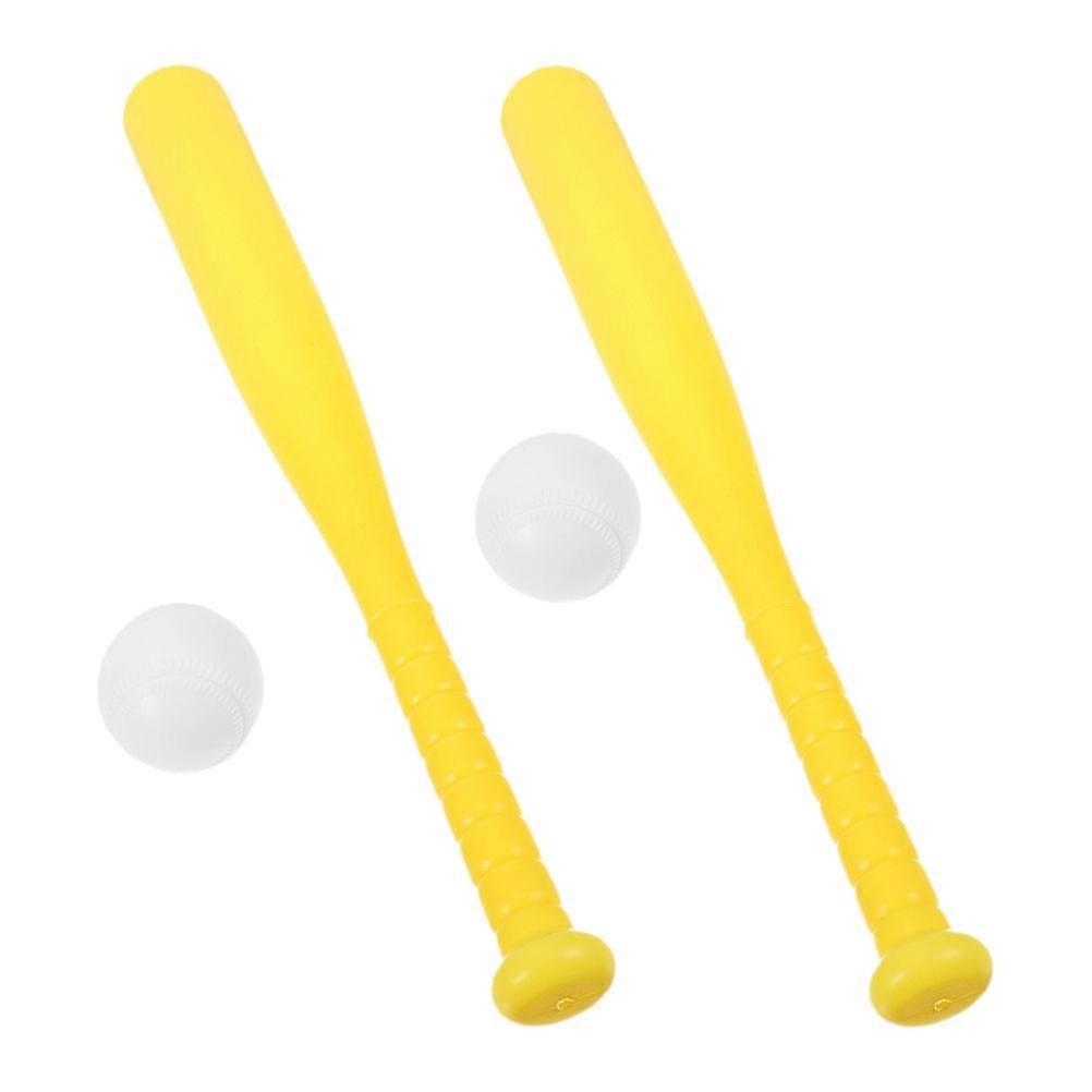 Outdoor Baseball Set Toy For Teenagers Teamwork Ability 16.7×1.8×1.8in Yellow Lightweight 2 Sets