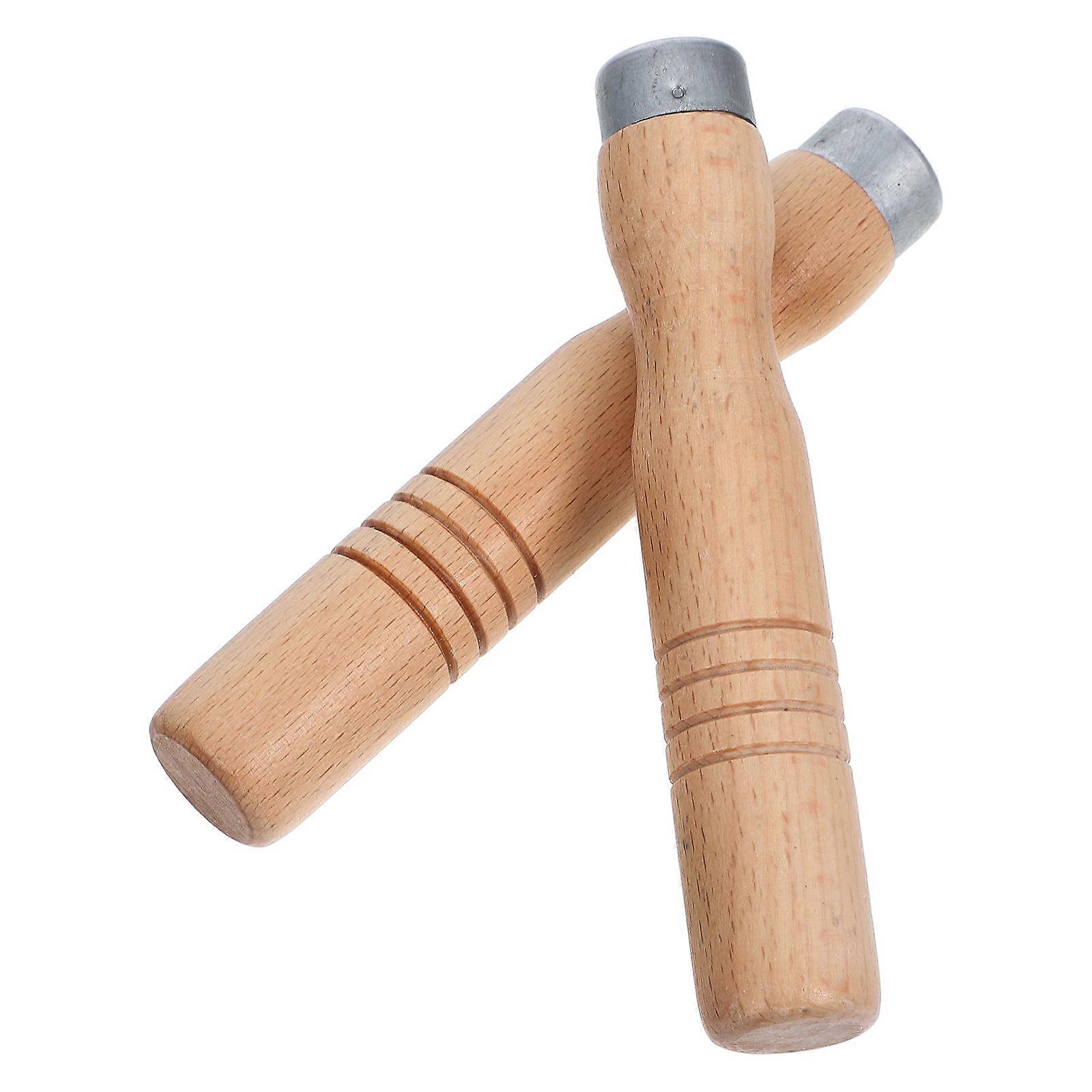 Light Yellow Wooden Pan Handle For Cooking 12.10X2.00X2.00CM Heat Resistant Replacement 2Pcs