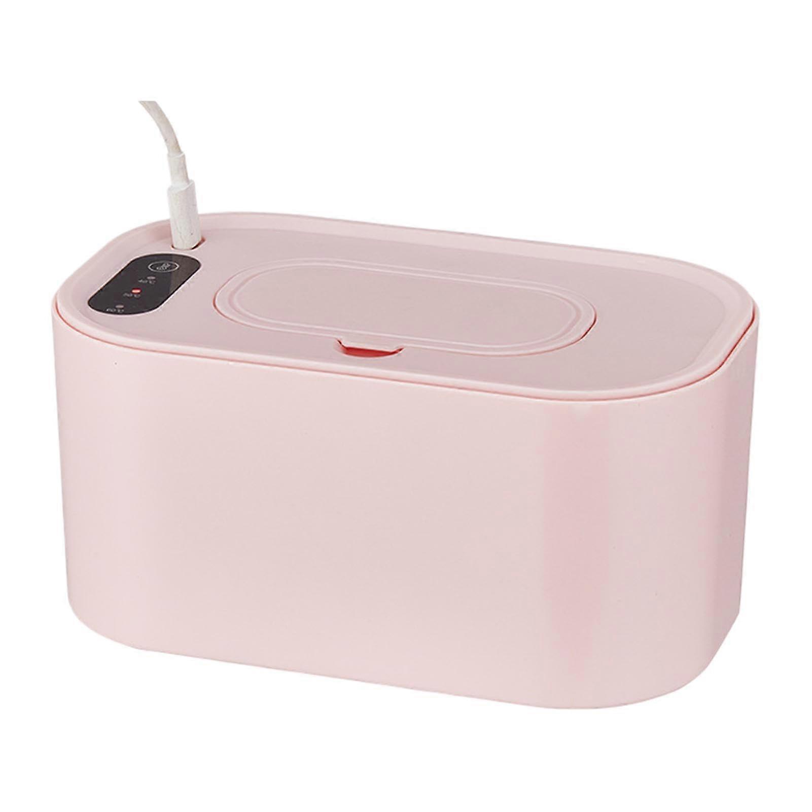 Portable Wet Wipes Heater for Baby, USB Nappy Cloth Warmer, Constant Temperature, Large Capacity, Pink Wet Wipe Dispenser