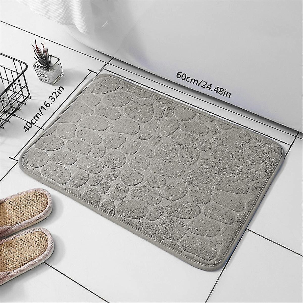 60x40cm Small Shape Non Slip Absorbent Coral Velvet Memory Foam Mat