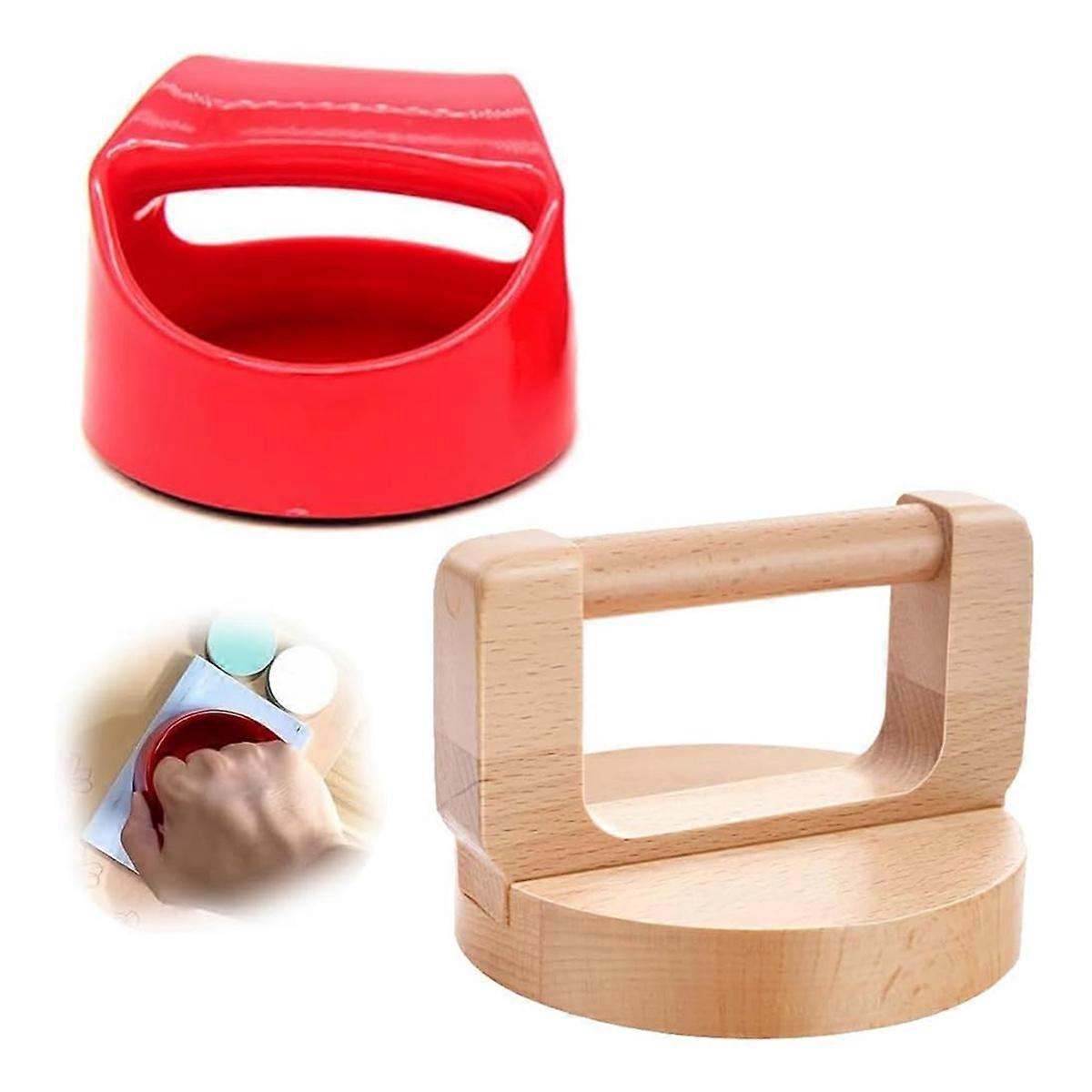 1Pc Wood Block Printing Baren and 1Pc ABS Printing Baren Tool