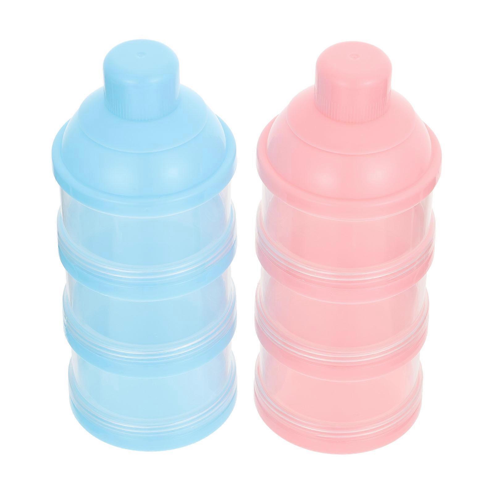 Baby Meal Prep Container with Layered Storage for Travel Use in Assorted Color Durable Abs Material 2Set