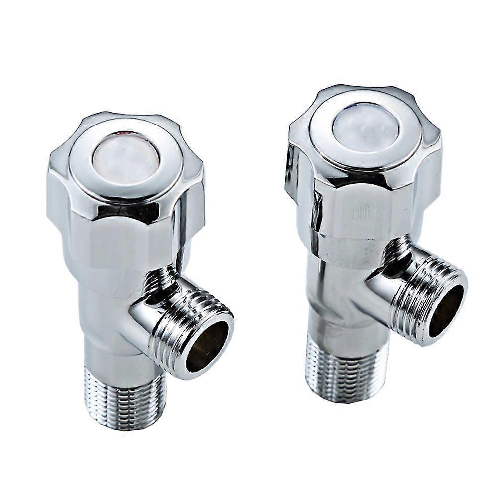 Copper Faucet with Shut-off Valve for Bathroom Use Durable and Safe 2 Pieces Silver