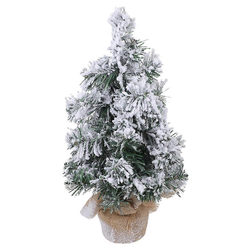 Small Tabletop Tree Mini Artificial Christmas Tree Home Decoration Wood Flocked Material 1Pack