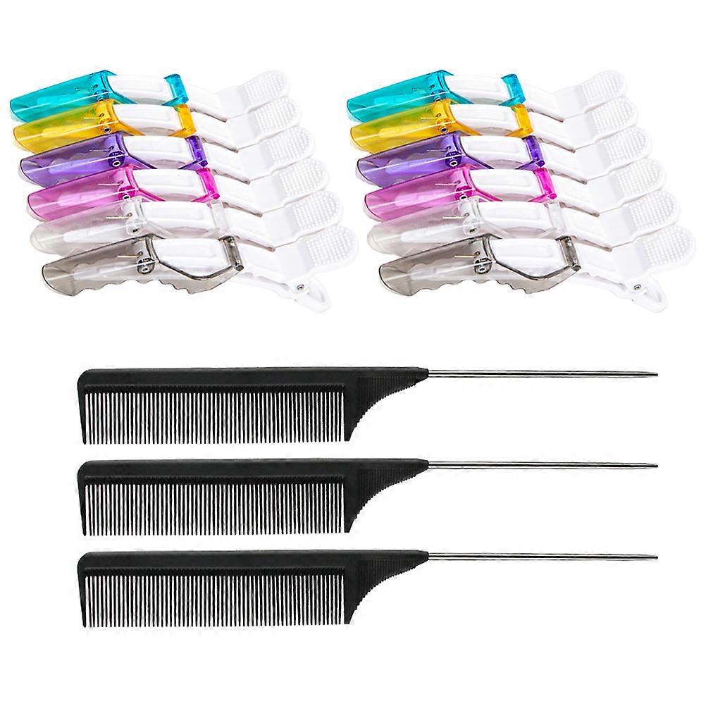 Assorted Color Hair Clips And Comb Set Simple Design For DIY Hair Styling 1 Set