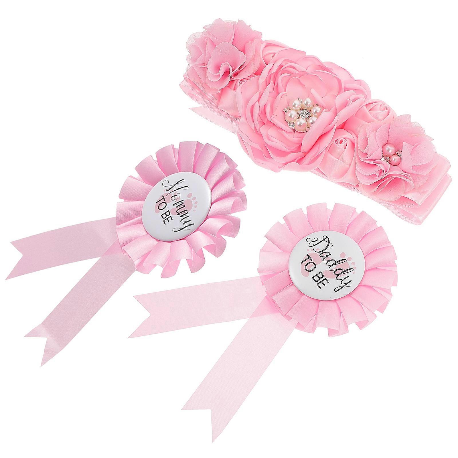 1 Set Mommy Daddy Corsages Maternity Sash for Photography Keepsake Gifts