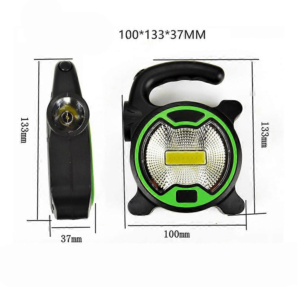 Green COB LED Camping Light Portable Handheld Work Light for Camping with High Brightness Lightweight Design 7 Inch