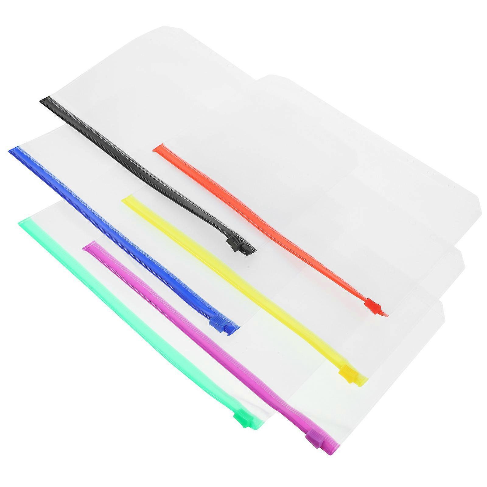 12pcs PVC Binder Zipper Pouch for Organizing with Detachable Zipper Bag A5 Size