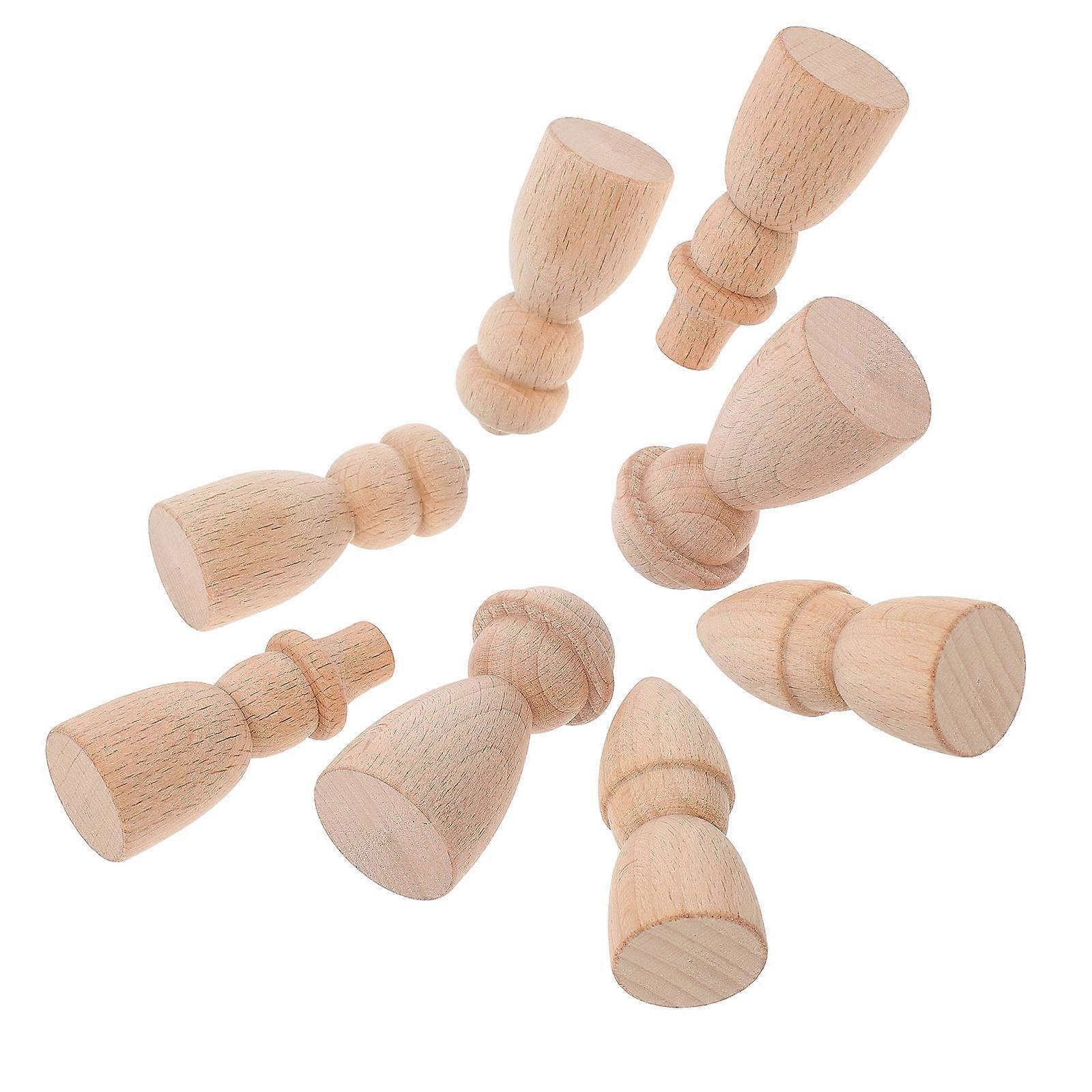 Wooden Building Blocks Set – 8pcs Hand Painted DIY Blocks for Creativity, Imagination & Craft Play – Natural Colorless Wood for Custom Painting & Play