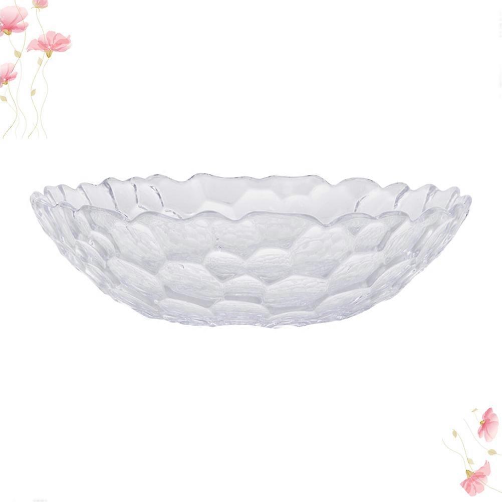 Elegant Honeycomb Design Transparent Fruit Plate for Snacks and Storage Material 10 Inches