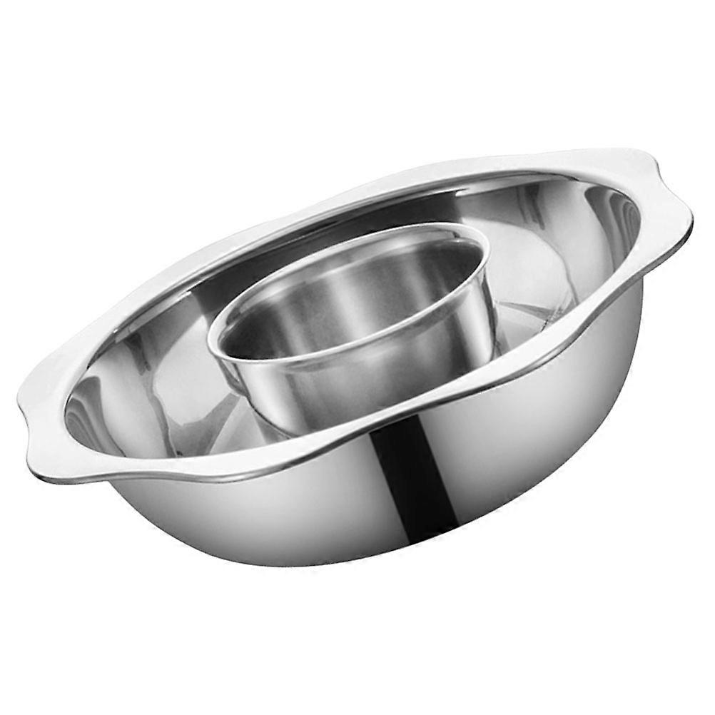 Stainless Steel Hot Pot with Divider – Two Flavor Cooking Pot for Family Gatherings, Induction Friendly, Easy to Clean Design