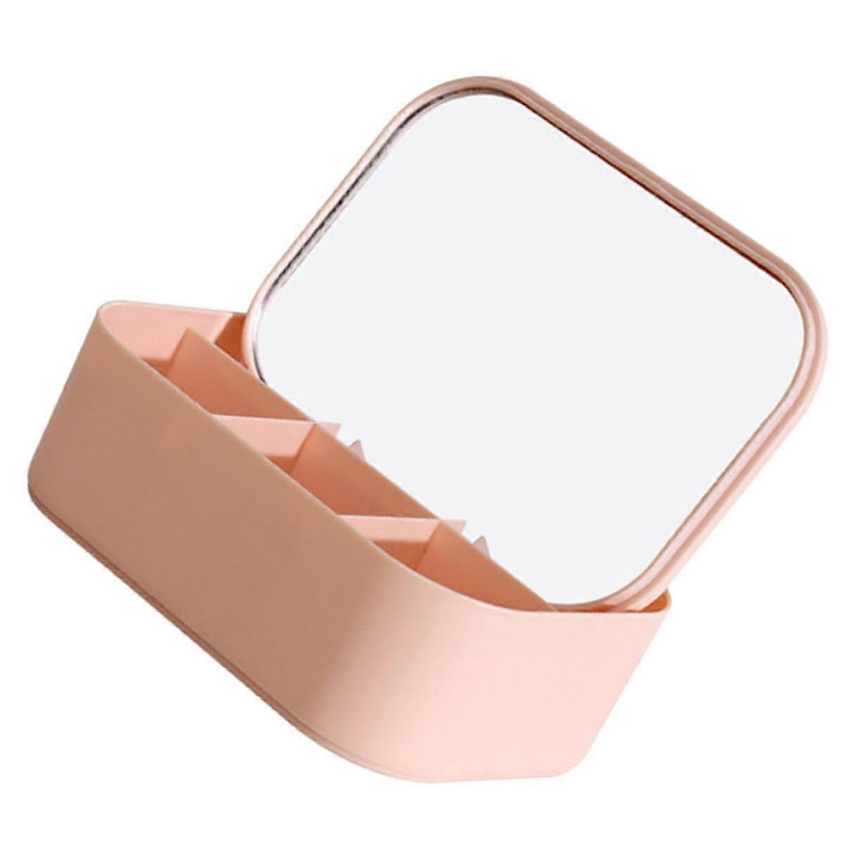 Jewelry Organizer Travel Case with Makeup Mirror and Storage for Cosmetics, Compact Design, Portable, Durable Material