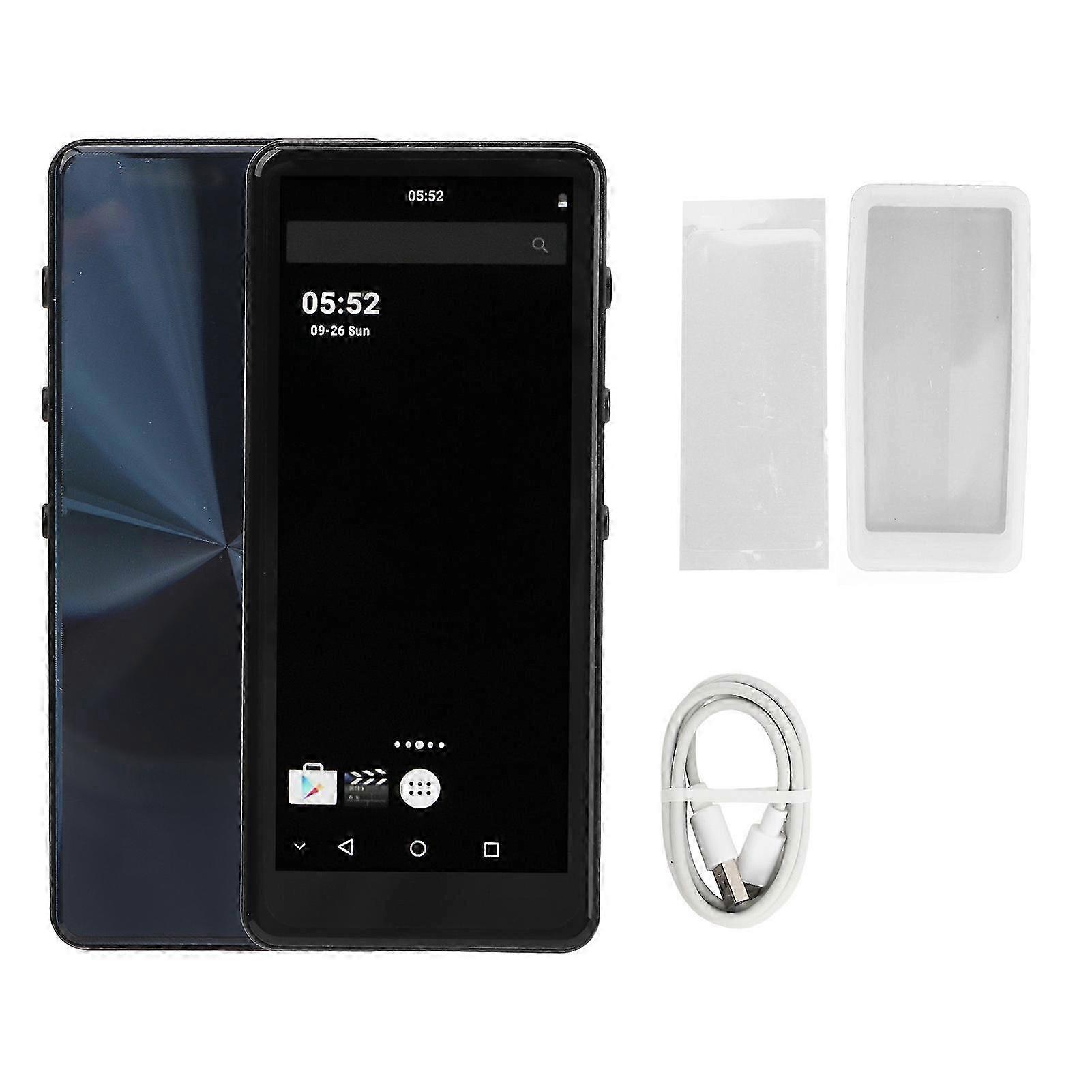 128GB MP4 Player 4 Inch Full Touch Screen Portable Music Player with HD Noise Reduction HiFi Sound Bluetooth WiFi for Android Black 2025