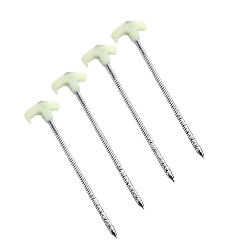 Fluorescent Tent Stakes with Steel and Plastic Material Essential for Camping and Outdoor Use 4 Pcs