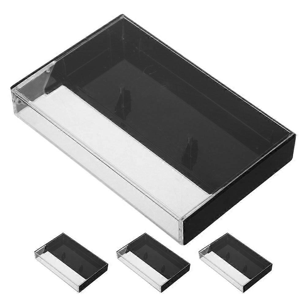 4pcs Vintage Cassette Tape Storage Box Multi-Functional Organizer for Tapes Crystals Small Items Durable  for Bookshelves Desks Unique   and Collector