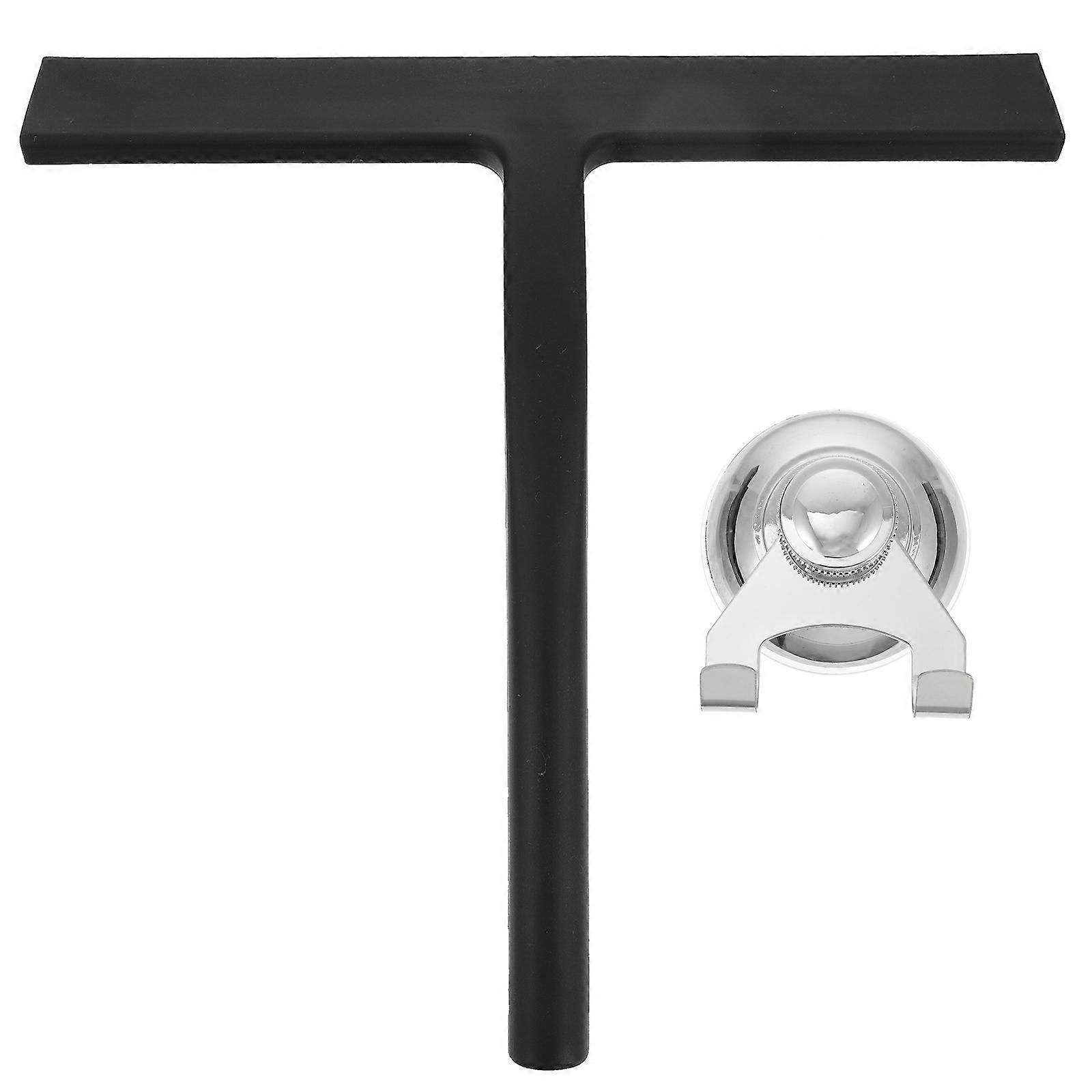 Silicone Squeegee Household Window Cleaner for Balcony Use Black Stainless Steel with 1Pack
