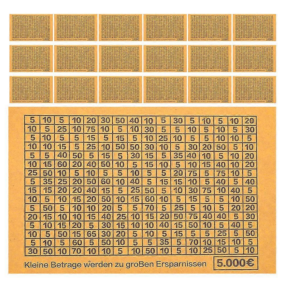 30 Sheets 5000 Euro Challenge Savings Tracker Stickers DIY Money Box Sticker with Number Labels for Savings Bank for Birthdays and Holidays