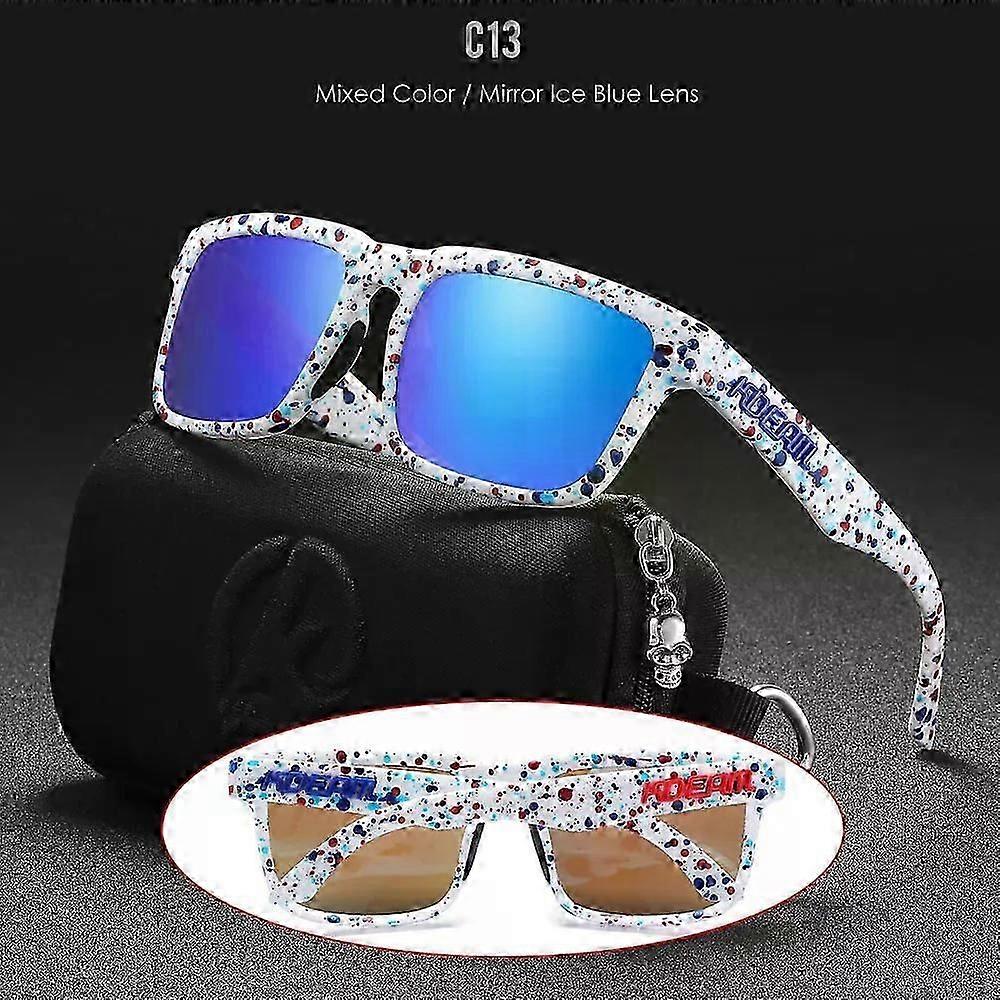 New Brand High Quality Men Square Sunglasses Colors Sports Polarized Sun Glasses Reflective Coating Mirrored Lens UV400