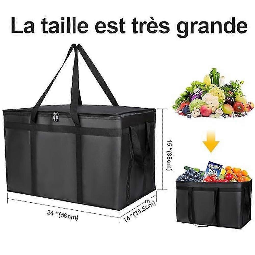 Large Refrigerated Cooler Bag, Foldable, 42l Large Capacity Reusable Insulated Soft Cooler Box, Suitable For Camping, Bbq, Shopping, Outdoor Travel