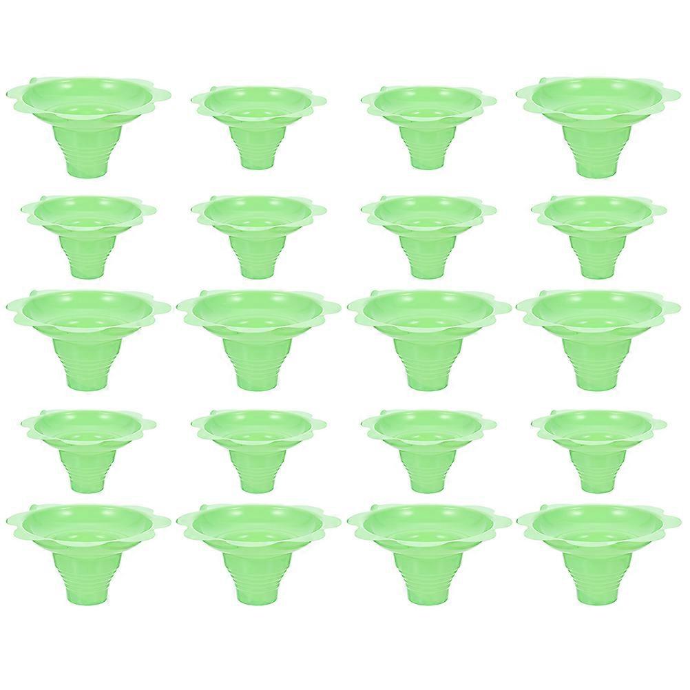 Ice Cream Containers Smoothie Cup for Party Use 20Pcs Green Pet Material