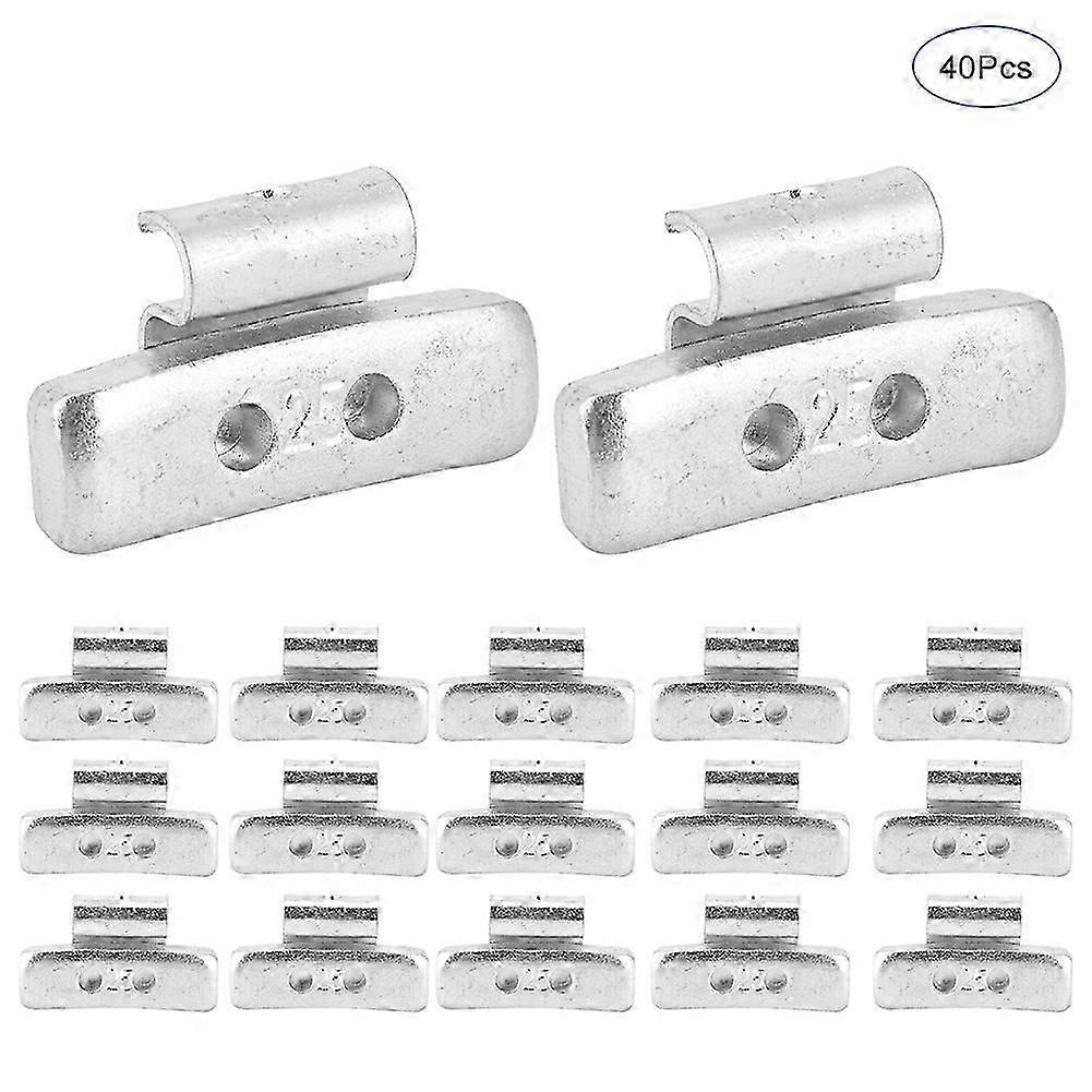 40 قطعة 25 جرام 0.88 أوقية P نمط عجلة فولاذية الوزن مشبك سبائك الألومنيوم على ميزان العداد