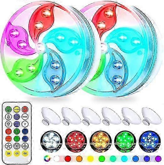 IP68 Waterproof Swimming Pool Light RGB Pond Light Submersible Lights with Remote Control Multi-Color Submersible Lighting Battery Powered Underw