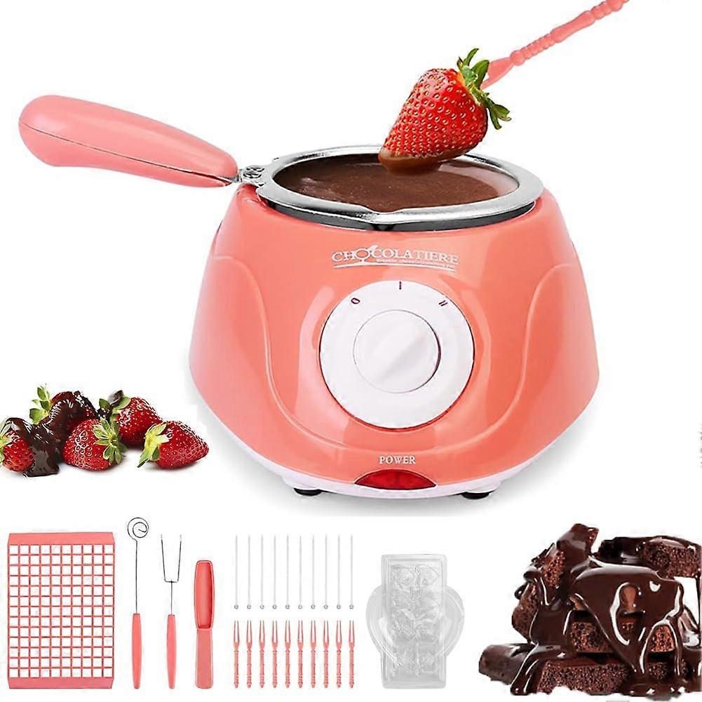 Mini Chocolate Fondue Set 25W Electric Tempering Machine, Compact Melting Pot for Milk Chocolate, Cheese, Butter