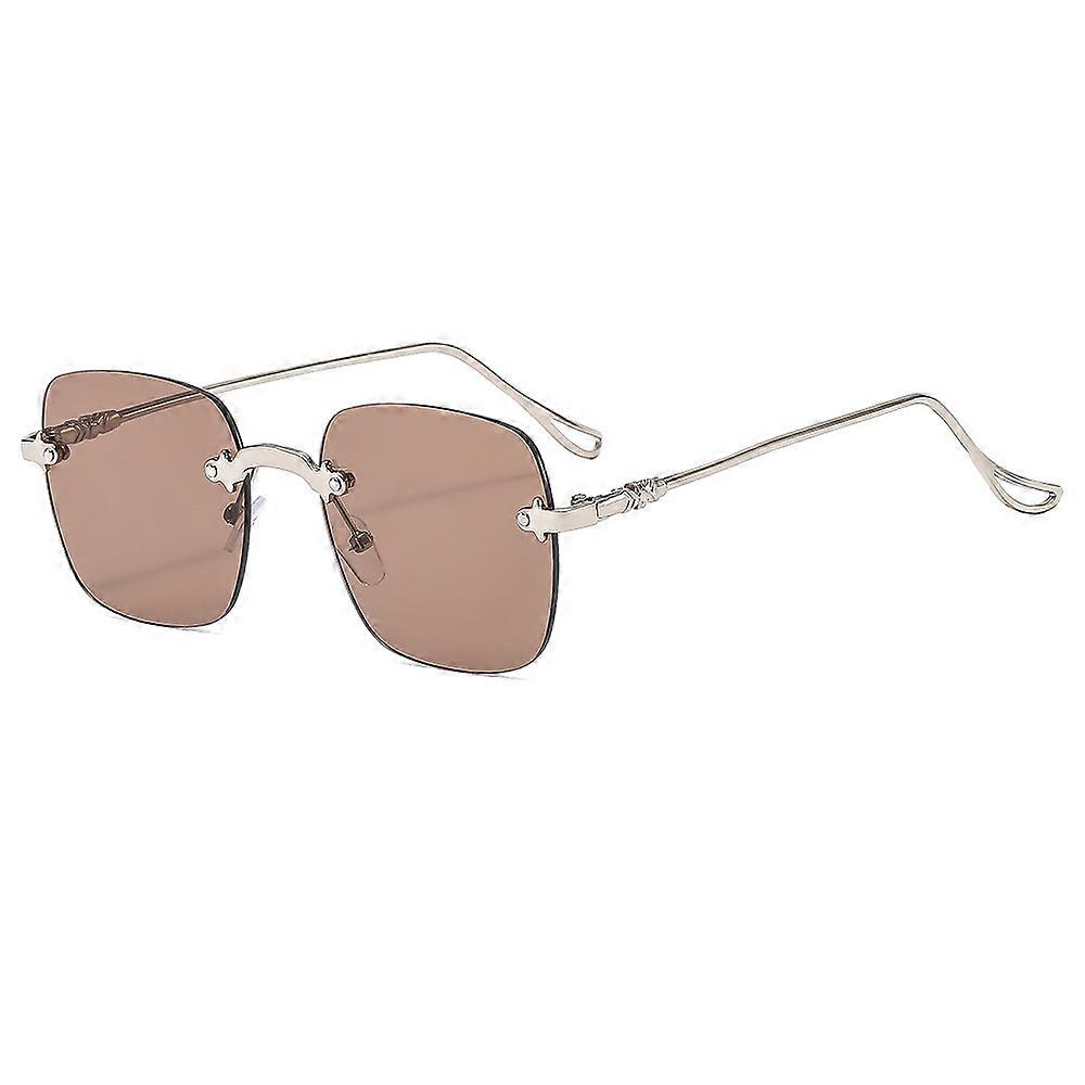 Ladies' sunglasses, square metal style, versatile commuting style