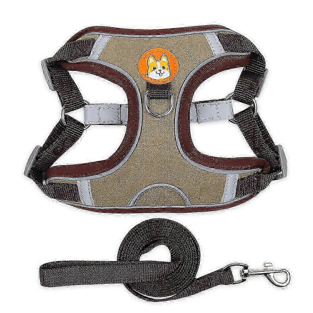Pet Chest Harness Suede Cat And Dog Harness Reflective And Breathab...