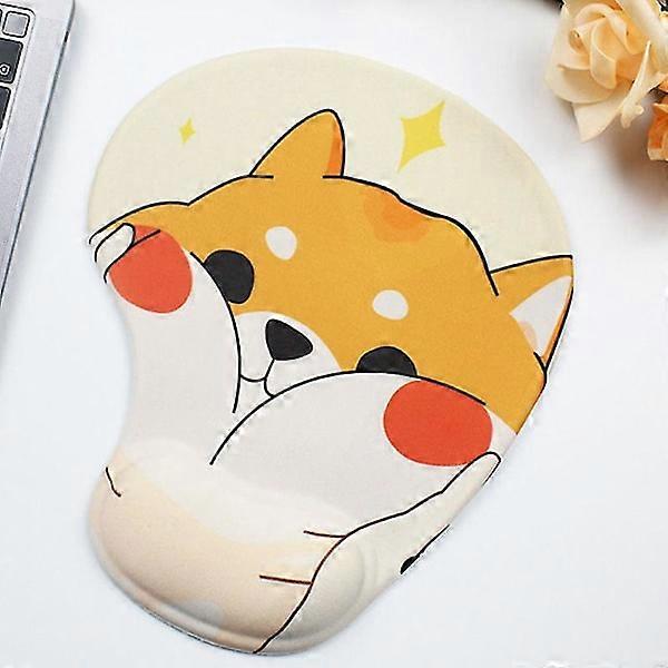Ergonomic Gaming Mouse Pad with Wrist Rest - Cute Dog Design (295*200*25mm)