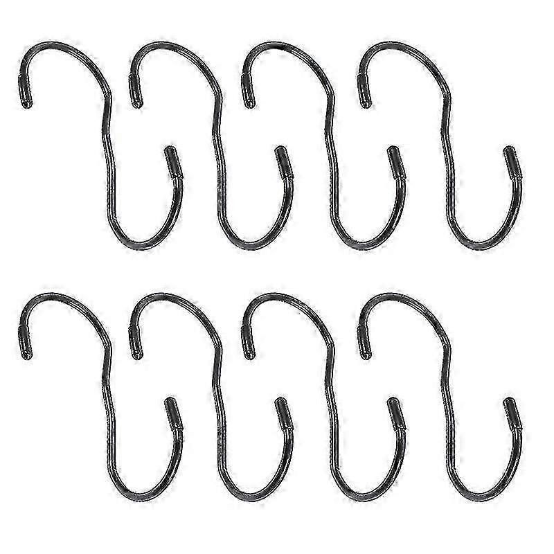 12X5.5cm Black Robe Hooks 8pcs Iron S Hooks Solid Hooks S Shaped Hooks S Hanging Hooks For Clothes B