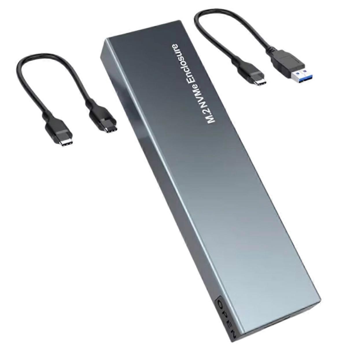 Dual Protocol M.2 NVMe SSD Hard Drive Case 10Gbps USB3.1 Gen2 NVMe Enclosure,M2 SSD Case for 2230/2242/2260/2280 A