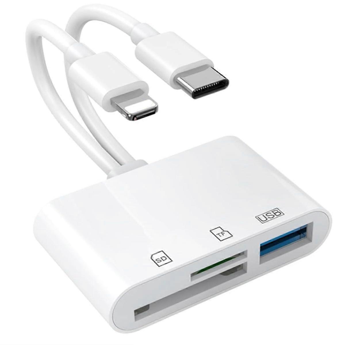 SD Card Reader for ,USB C and for Interface Dual Port SD Card Adapter, Memory Card Reader for Camera Adapter