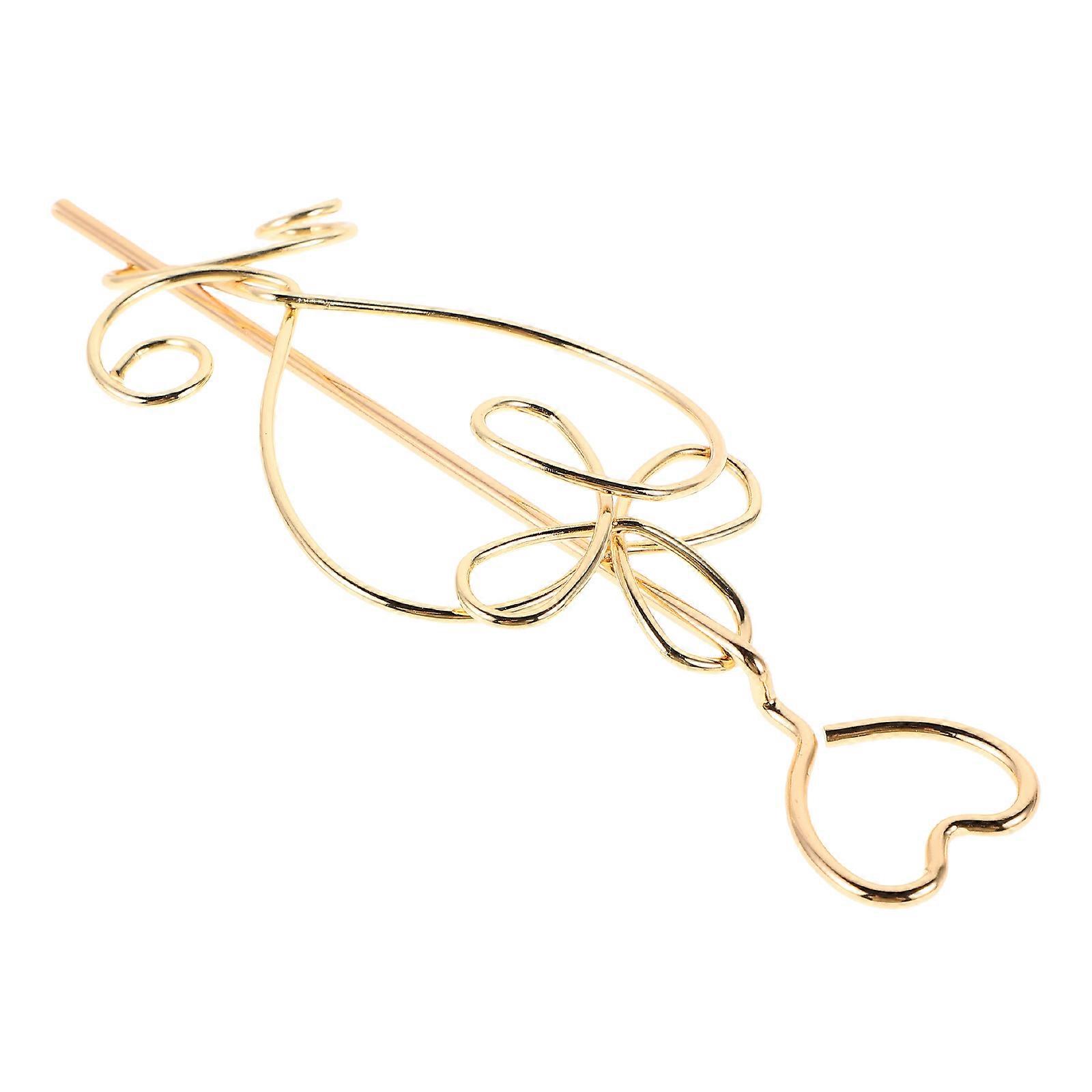 Golden Alloy Hairpin with Unique Chinese Style Design for Decor Use Secure Fit 20522616