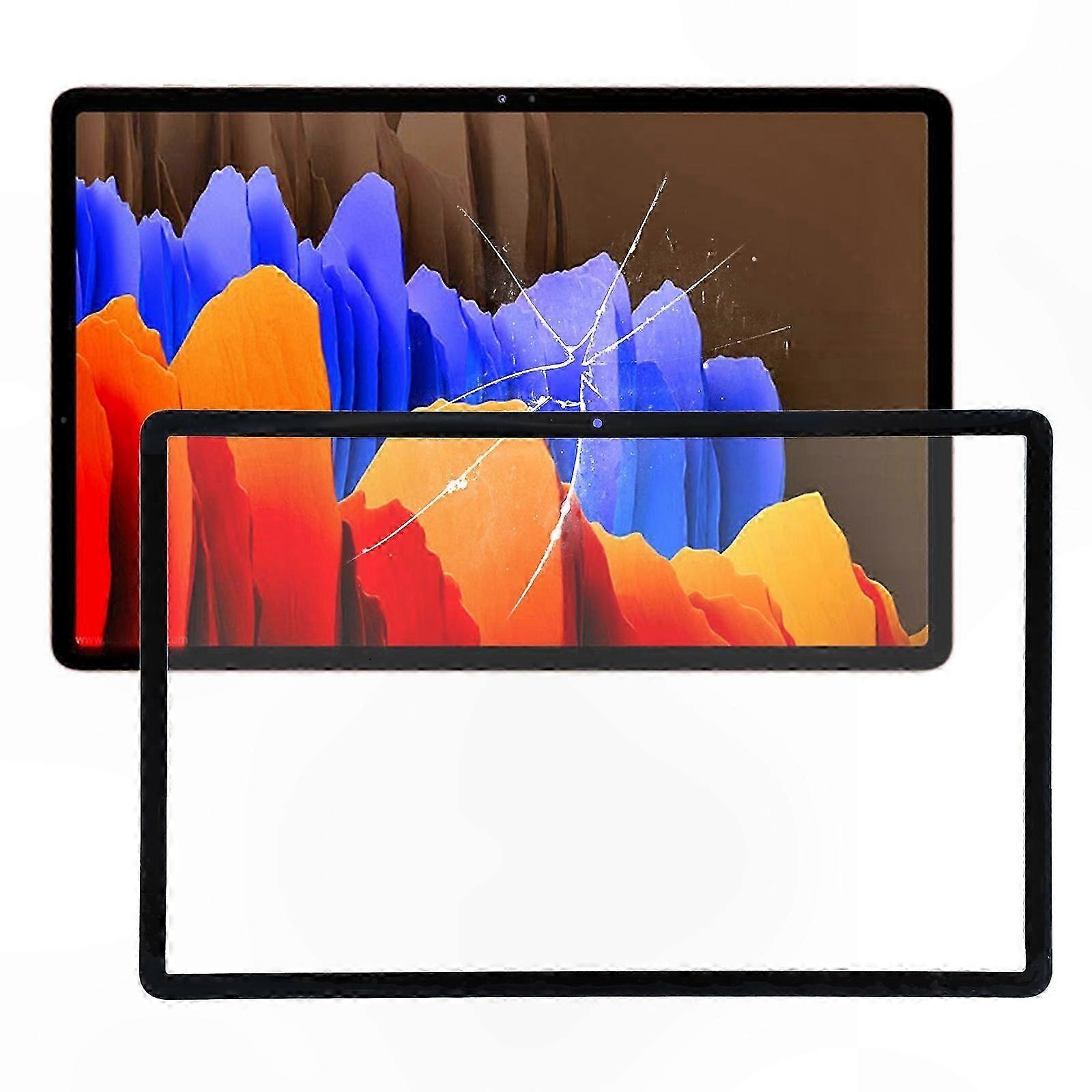 Black Front Glass Lens for 12.4" Tablet Screen Replacement