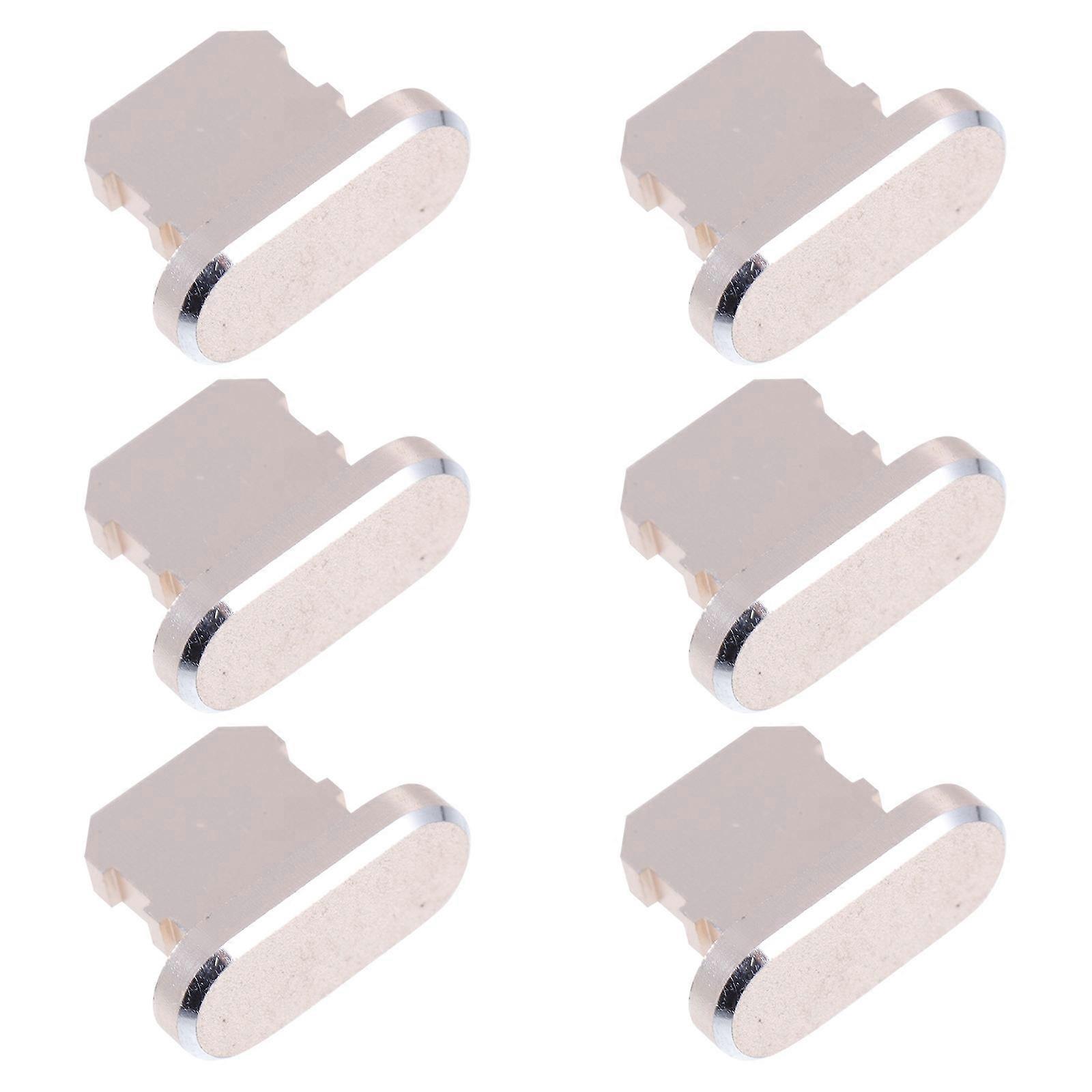 Mobile Phone Charging Port Dust-Proof Plugs with Aluminum Alloy 6Pcs