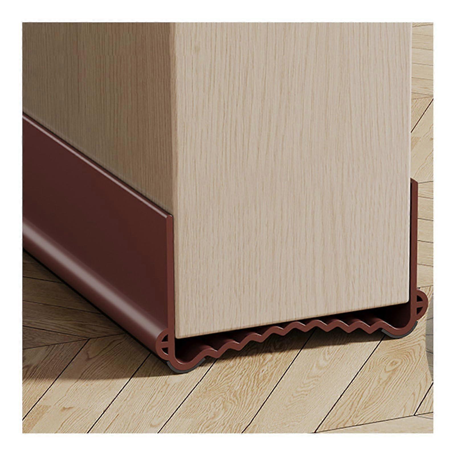 Draught Excluder 100cm For Bottom Of Doors, PVC Draft Excluder, Noise Blocker Under Door Draft Stopper, Brown 5.58cm