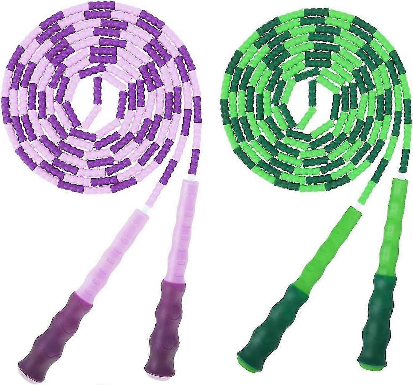 Corde à sauter Corde à sauter perlée douce (paquet de 2), Fitne d’entraînement segmenté sans enchevêtrement réglable de qualité supérieure