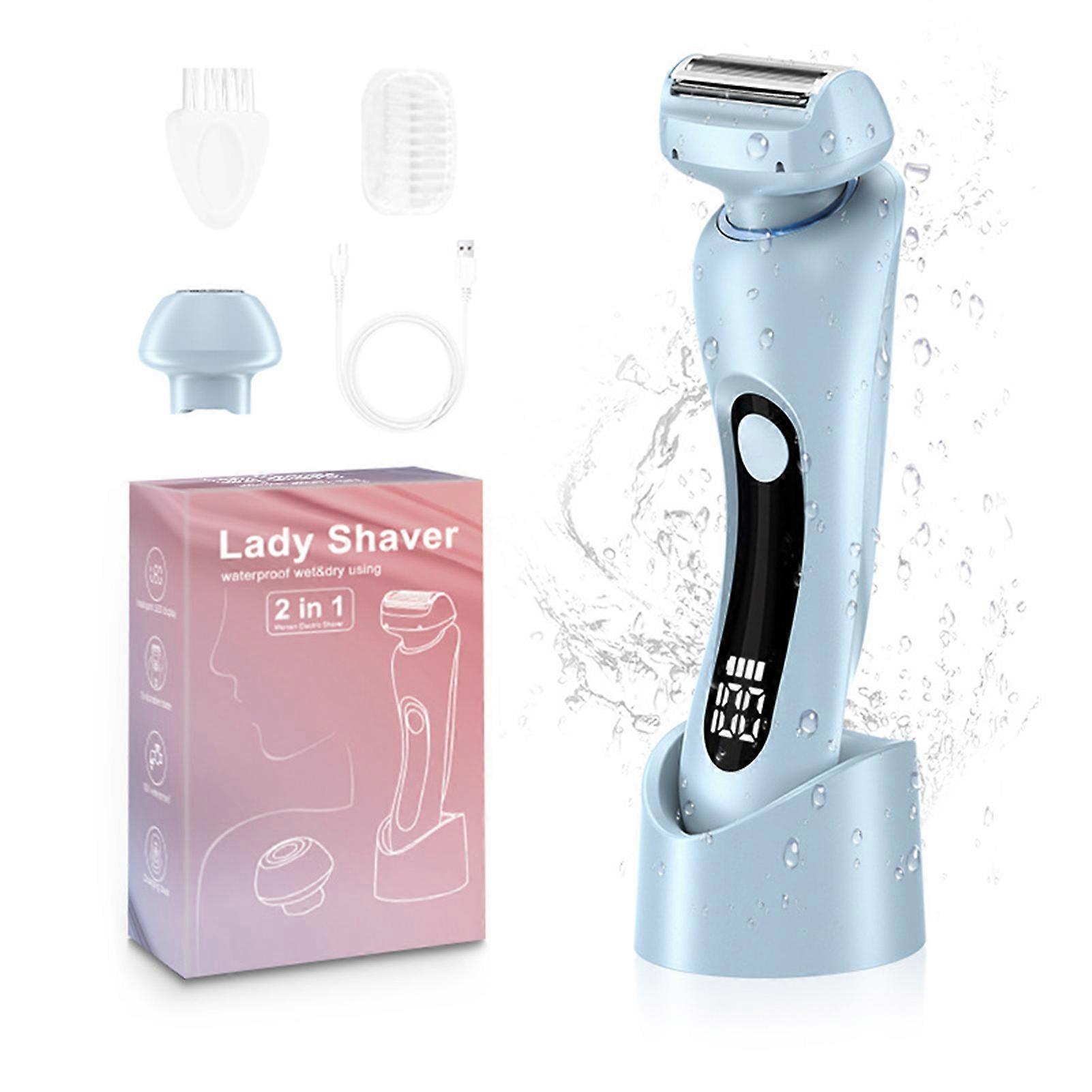 Women's Electric Shaver Cordless Wet Dry with LCD Display Painless Hair Remover for Body Legs Bikini Face
