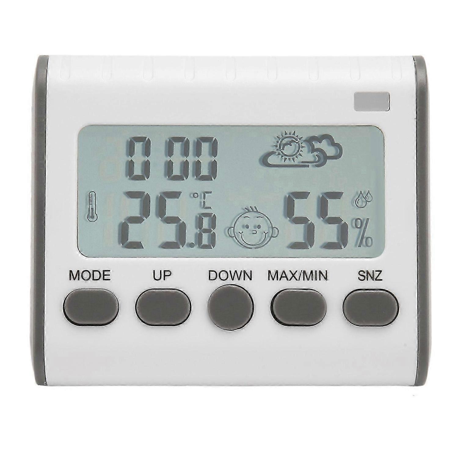 2025 Latest Model Thermometer Hygrometer Clock Digital Temperature Humidity