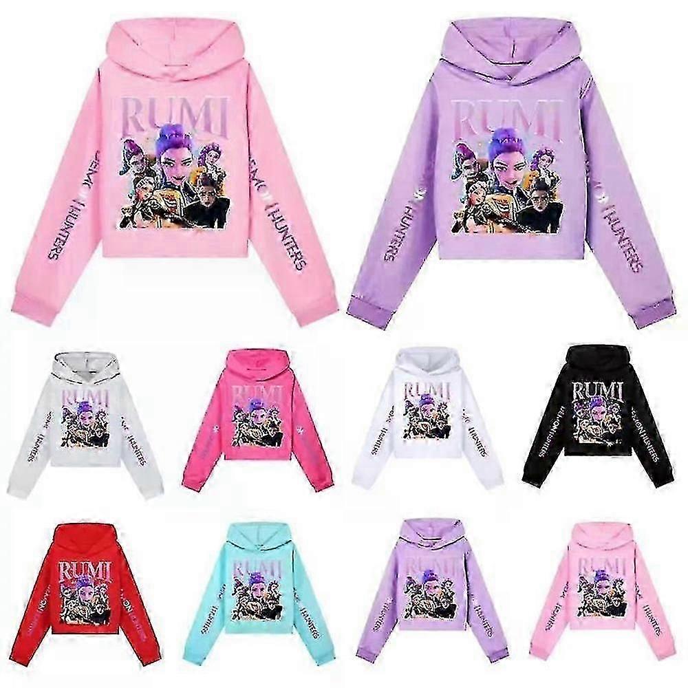 Çocuklar HUNTRX Kapüşonlu Sweatshirt KPOP Demon Hunters Tasarımı ile