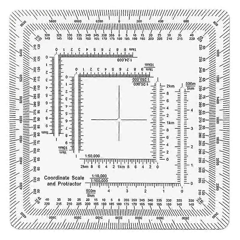For Square Military Coordinate Scale Protractor For Land Navigation Military Style Utmmgrs Coordinat