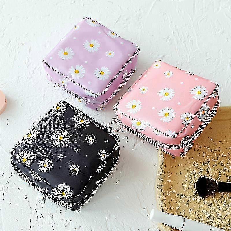 Sanitary Napkin Storage Bag, Portable Storage Organizer For Sanitary Pads Cotton Pads 3pcs