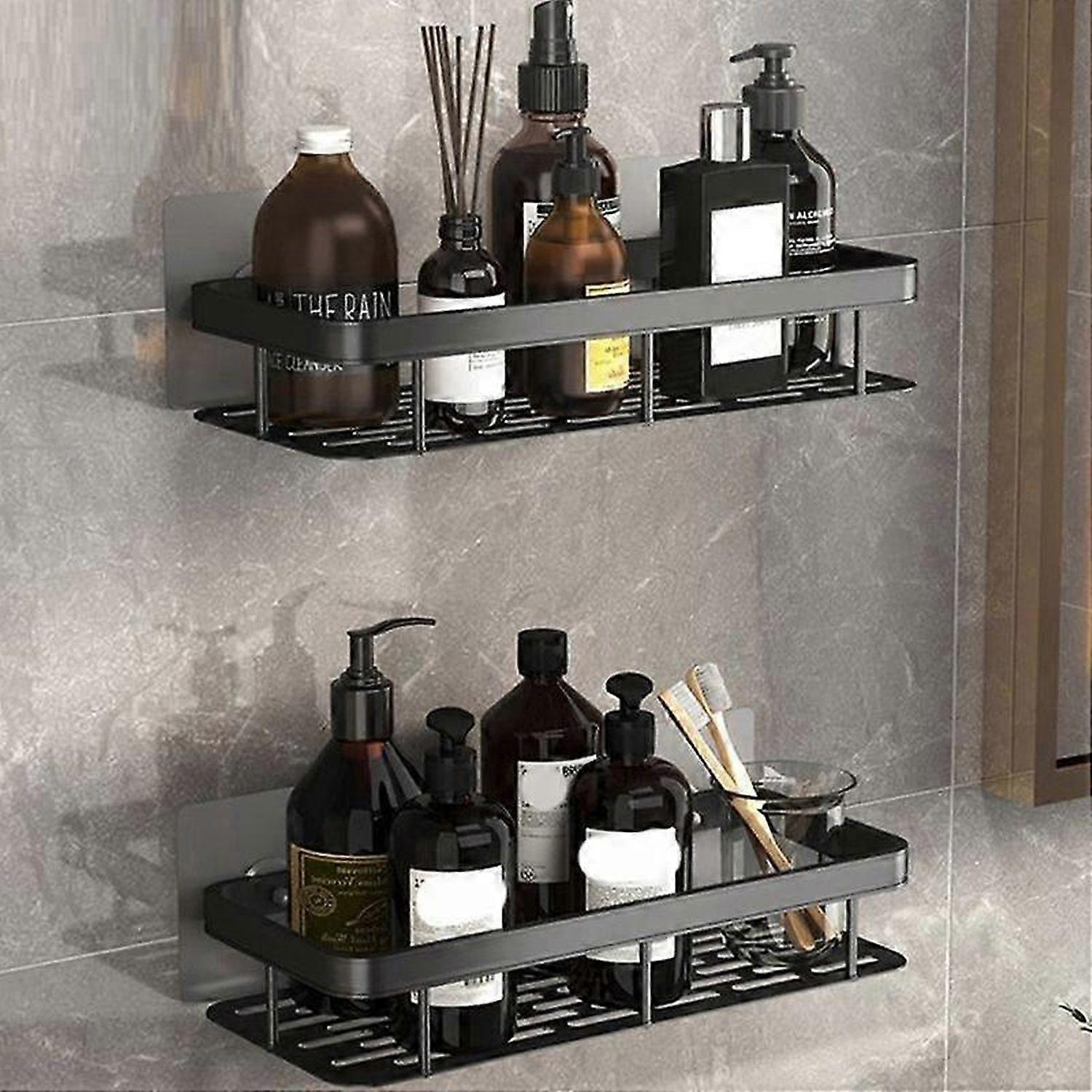 Bathroom Shelf Triangular Shelf Punch-Free Corner Shelf Suction Cup Tripod 3 Pcs
